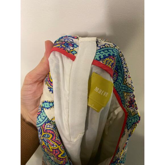 Anthropologie Maeve Manolya Pencil Skirt Paisley Midi Linen Preppy Academia 0 - Picture 14 of 16